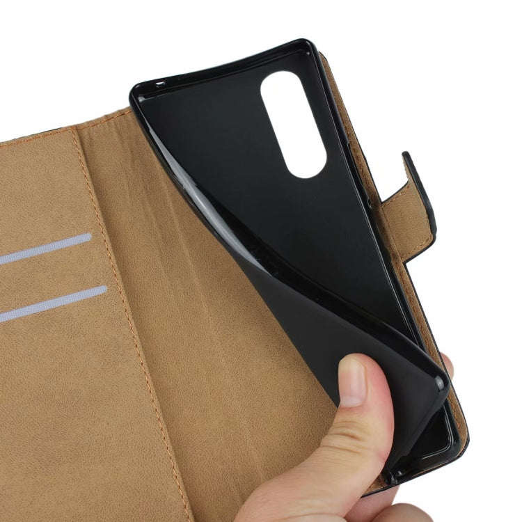 Leather Horizontal Flip Holster for Sony Xperia XZ5 with Magnetic Clasp and Bracket and Card Slot...