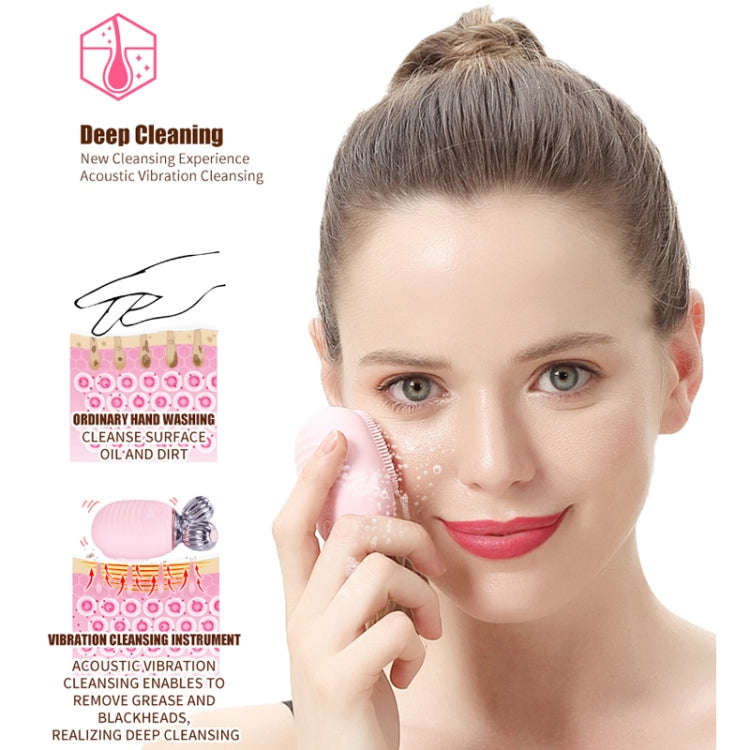 2 in 1 Electric Facial Cleansing Brush Waterproof face Skin   Cleansing Massager Silicone Vibrati...