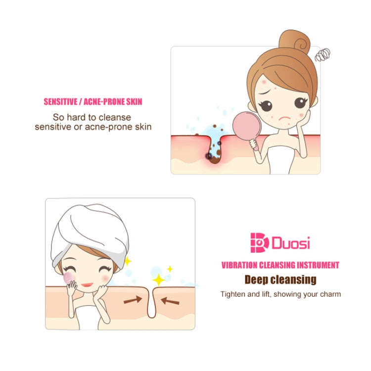 2 in 1 Electric Facial Cleansing Brush Waterproof face Skin   Cleansing Massager Silicone Vibrati...