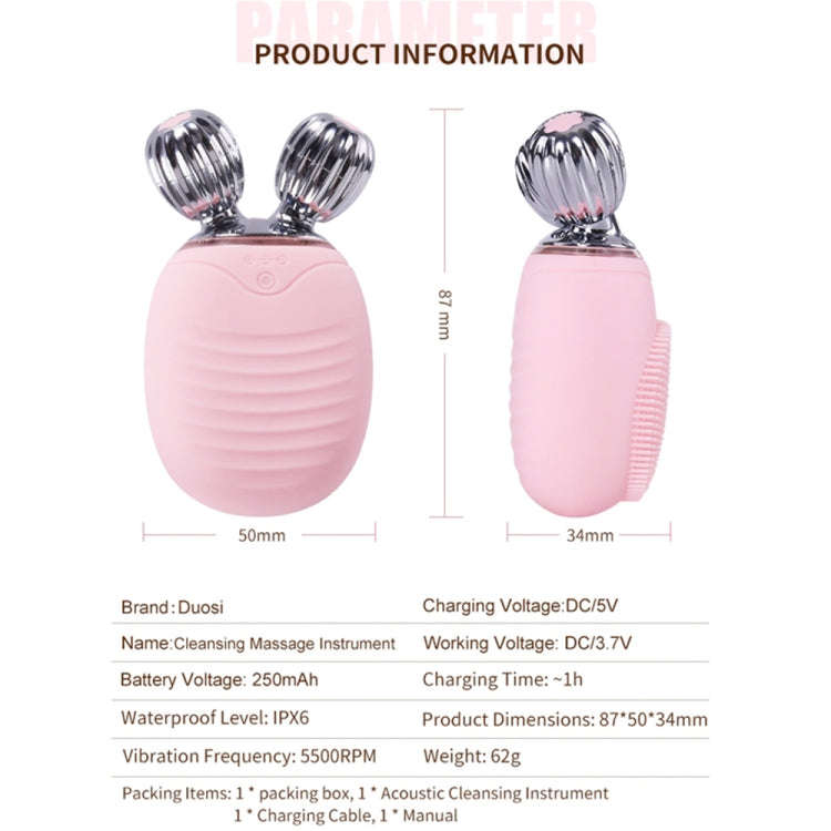 2 in 1 Electric Facial Cleansing Brush Waterproof face Skin   Cleansing Massager Silicone Vibrati...