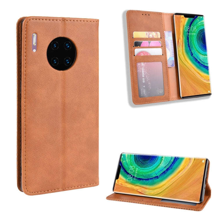 Magnetic Buckle Retro Crazy Horse Texture Horizontal Flip Leather Case for Huawei Mate 30 Pro , w...