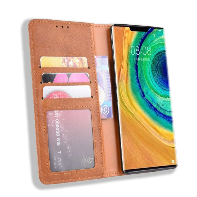 Magnetic Buckle Retro Crazy Horse Texture Horizontal Flip Leather Case for Huawei Mate 30 Pro , w...