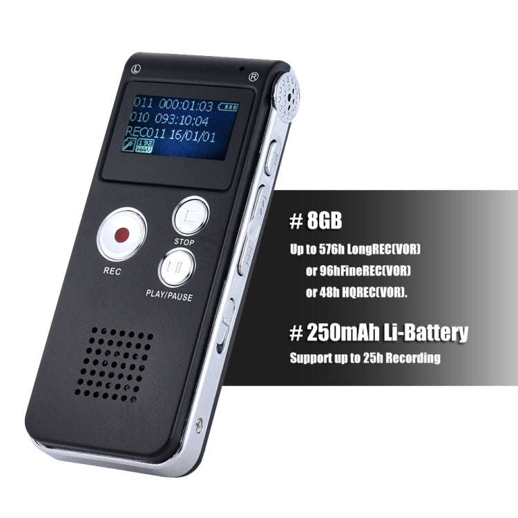 SK-012 8GB Voice Recorder USB Professional Dictaphone  Digital Audio With WAV MP3 Player VAR   Fu...