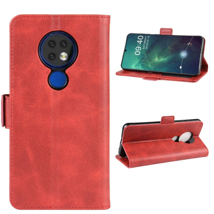 Wallet Stand Leather Cell Phone Case for NOKIA 6.2with Wallet & Holder & Card Slots(Red)