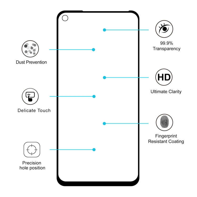 ENKAY Hat-prince Full Glue 0.26mm 9H 2.5D Tempered Glass Full Coverage Film for Huawei Nova 5i Pr...