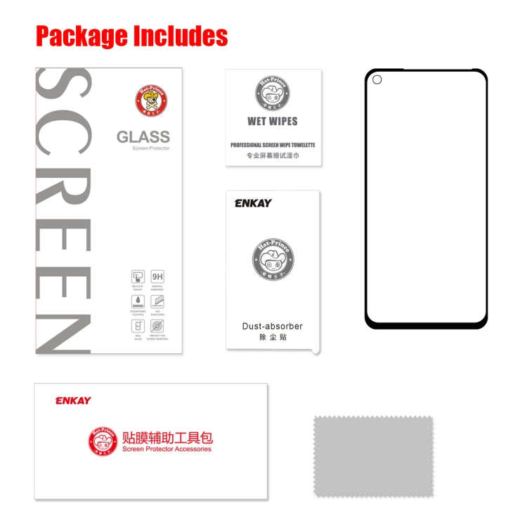 ENKAY Hat-prince Full Glue 0.26mm 9H 2.5D Tempered Glass Full Coverage Film for Huawei Nova 5i Pr...