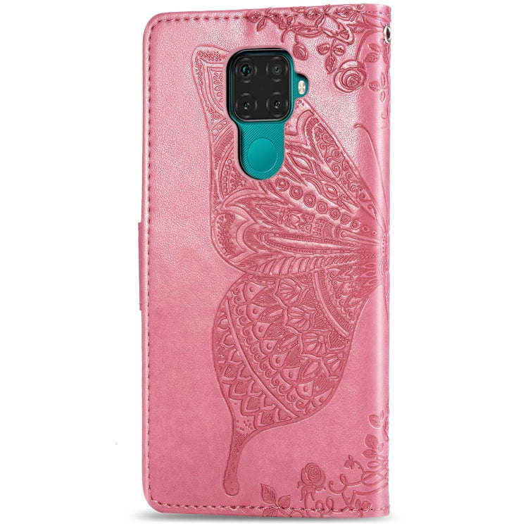 For Huawei Mate 30 Lite / Nova 5i Pro Butterfly Love Flowers Embossing Horizontal Flip Leather Ca...