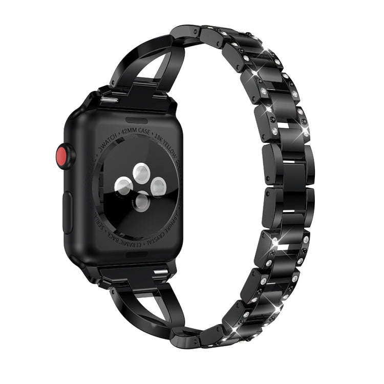 For Fitbit Versa / Fitbit Versa 2 / Fitbit Versa Lite Edition Universal X-shaped Metal Strap(Black)