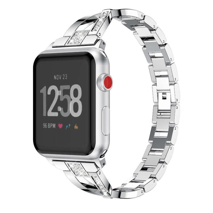 For Fitbit Versa / Fitbit Versa 2 / Fitbit Versa Lite Edition Universal X-shaped Metal Strap