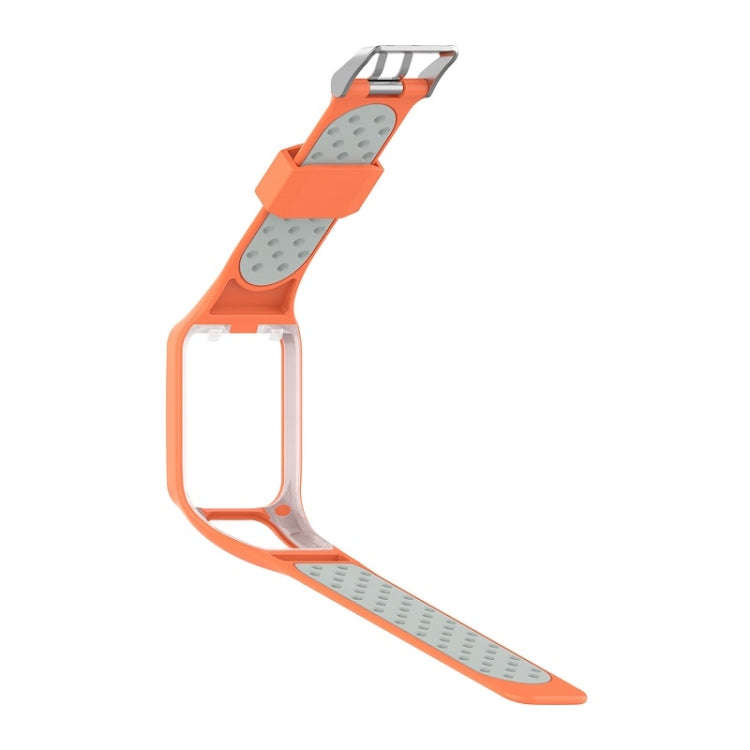 For TomTom Spark Runner 2 / 3 Strap Universal Model Two Color Silicone Replacement Wristband(Oran...
