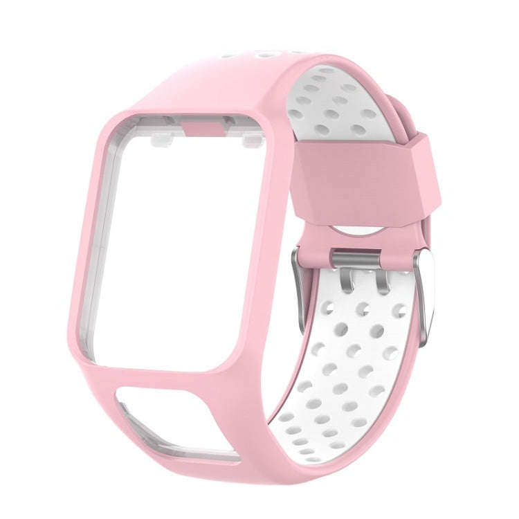 For TomTom Spark Runner 2 / 3 Strap Universal Model Two Color Silicone Replacement Wristband(Pink...