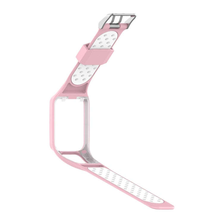 For TomTom Spark Runner 2 / 3 Strap Universal Model Two Color Silicone Replacement Wristband(Pink...