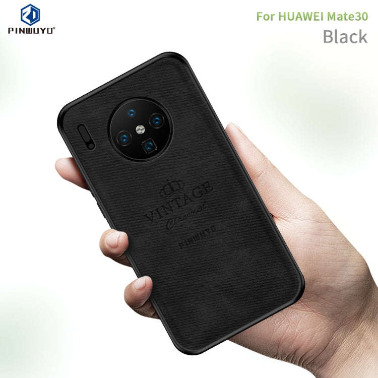 For Huawei Mate 30 PINWUYO Shockproof Waterproof Full Coverage PC + TPU + Skin Protective Case(Bl...