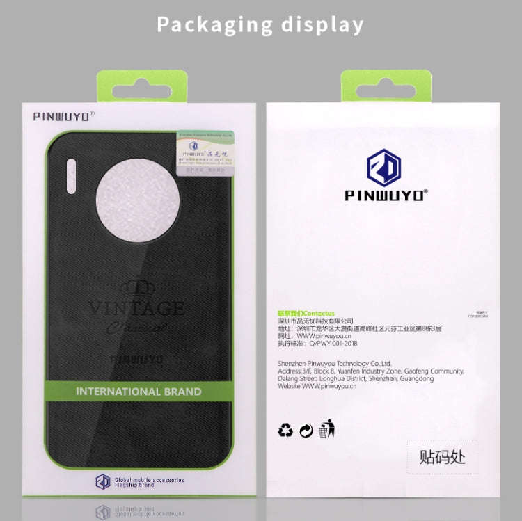For Huawei Mate 30 PINWUYO Shockproof Waterproof Full Coverage PC + TPU + Skin Protective Case(Bl...