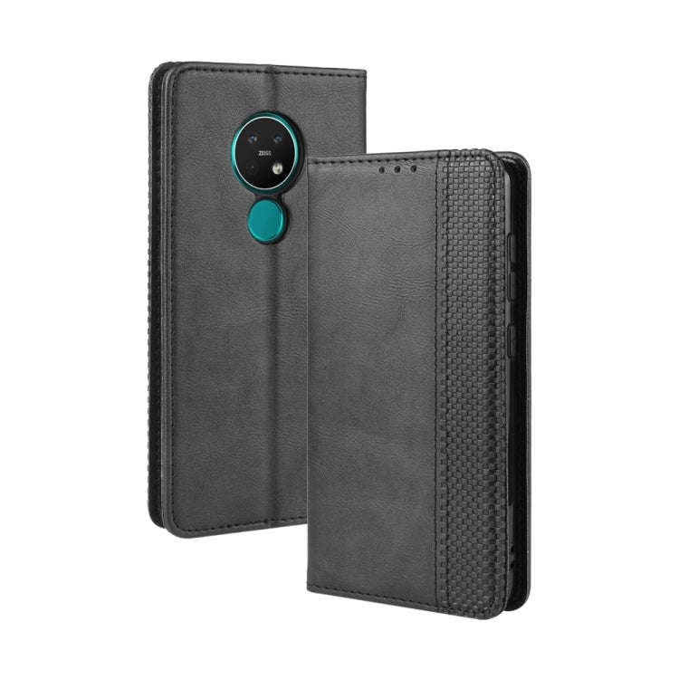 For Nokia 7.2 / Nokia 6.2 Magnetic Buckle Retro Crazy Horse Texture Horizontal Flip Leather Case ...