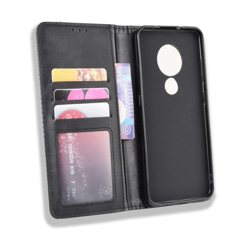 For Nokia 7.2 / Nokia 6.2 Magnetic Buckle Retro Crazy Horse Texture Horizontal Flip Leather Case ...