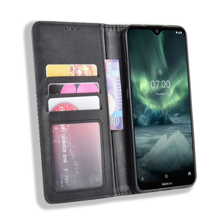 For Nokia 7.2 / Nokia 6.2 Magnetic Buckle Retro Crazy Horse Texture Horizontal Flip Leather Case ...