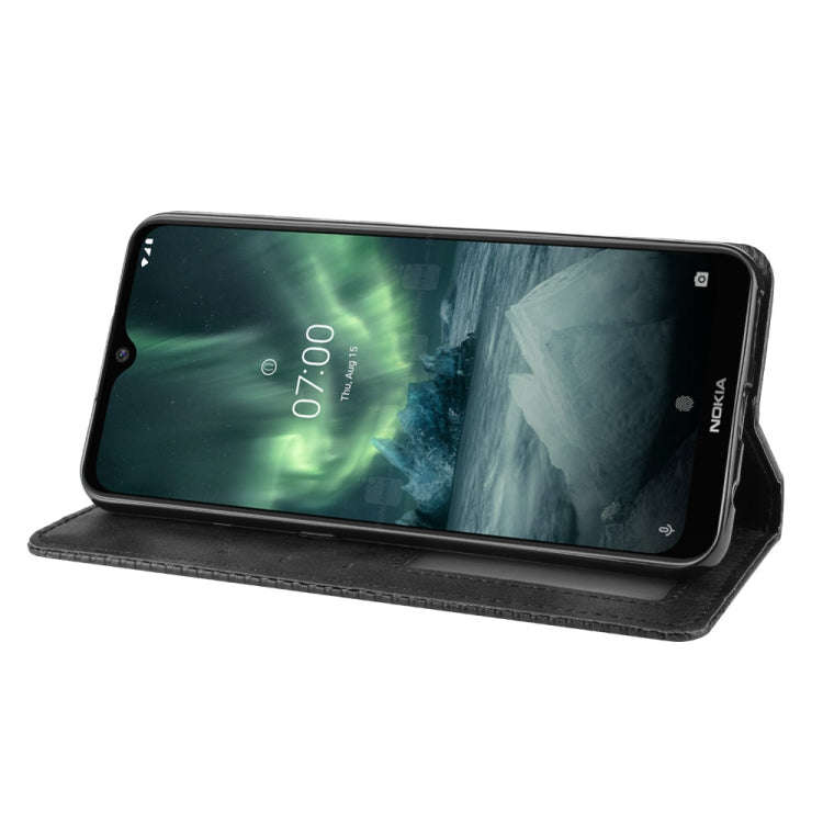 For Nokia 7.2 / Nokia 6.2 Magnetic Buckle Retro Crazy Horse Texture Horizontal Flip Leather Case ...