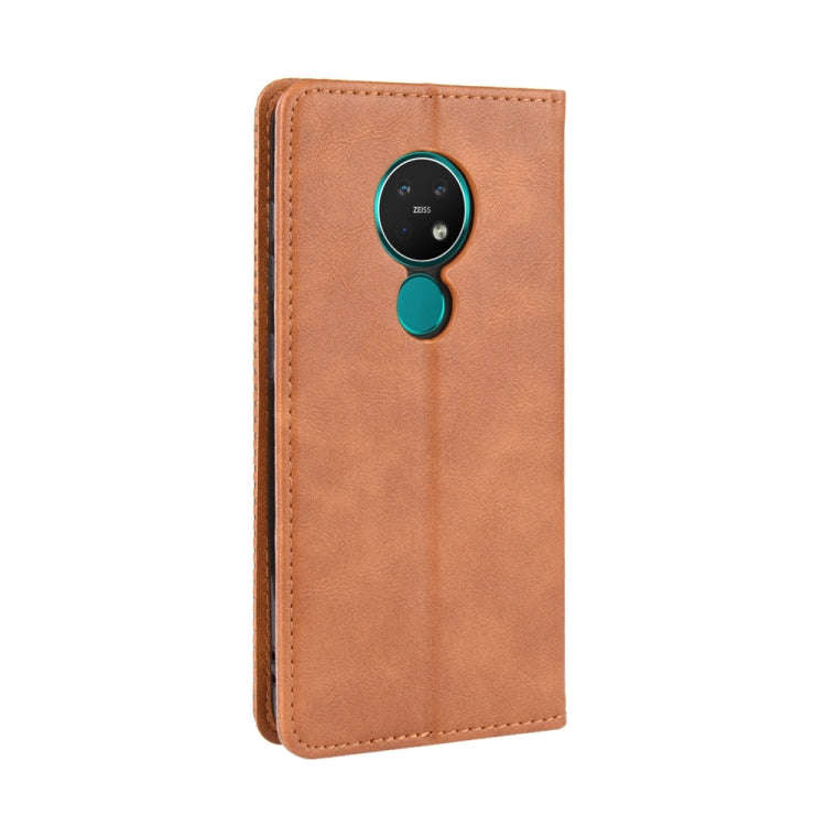 For Nokia 7.2 / Nokia 6.2 Magnetic Buckle Retro Crazy Horse Texture Horizontal Flip Leather Case ...