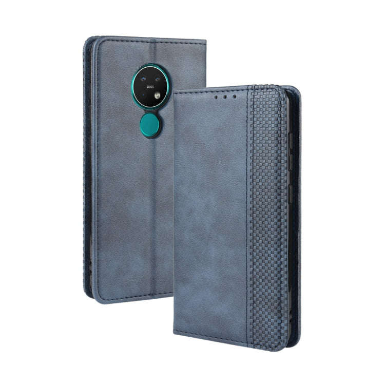 For Nokia 7.2 / Nokia 6.2 Magnetic Buckle Retro Crazy Horse Texture Horizontal Flip Leather Case ...
