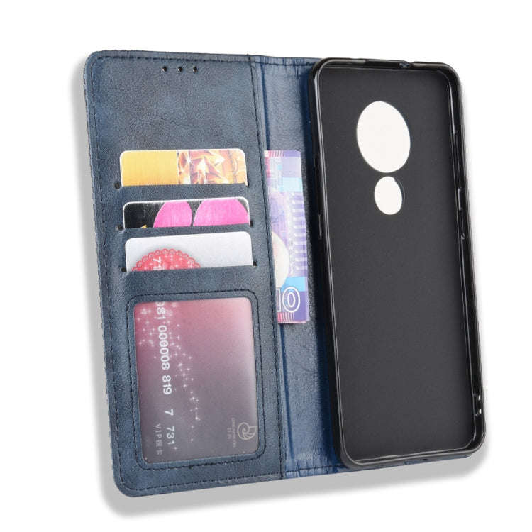For Nokia 7.2 / Nokia 6.2 Magnetic Buckle Retro Crazy Horse Texture Horizontal Flip Leather Case ...