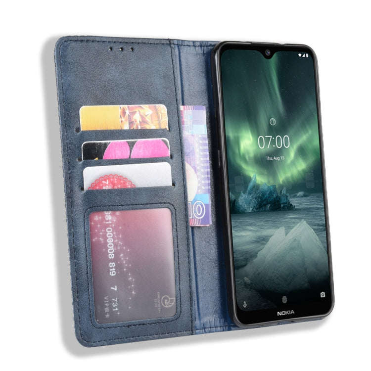 For Nokia 7.2 / Nokia 6.2 Magnetic Buckle Retro Crazy Horse Texture Horizontal Flip Leather Case ...