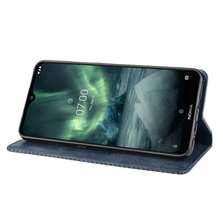 For Nokia 7.2 / Nokia 6.2 Magnetic Buckle Retro Crazy Horse Texture Horizontal Flip Leather Case ...