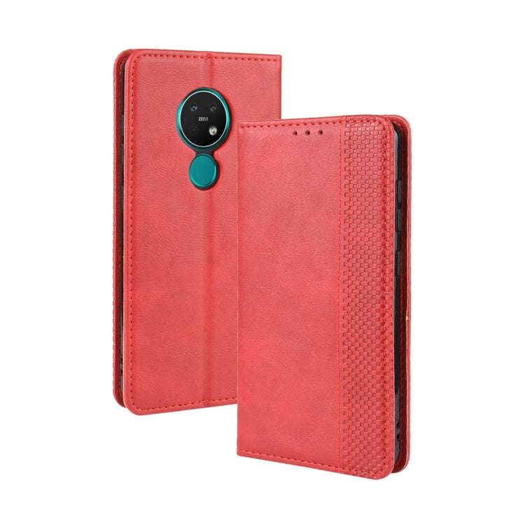 For Nokia 7.2 / Nokia 6.2 Magnetic Buckle Retro Crazy Horse Texture Horizontal Flip Leather Case ...