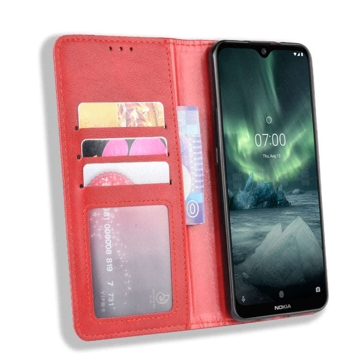 For Nokia 7.2 / Nokia 6.2 Magnetic Buckle Retro Crazy Horse Texture Horizontal Flip Leather Case ...