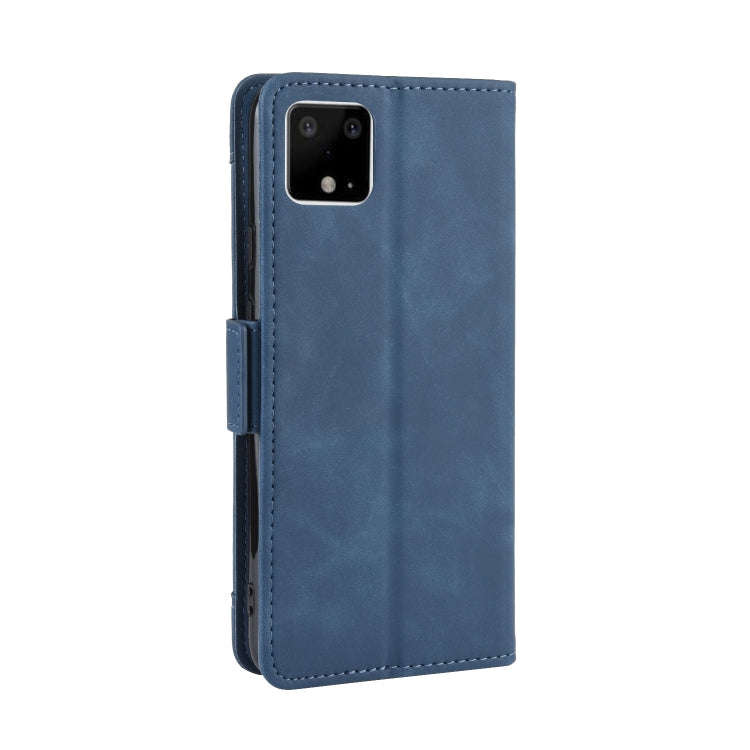 For Google Pixel 4 XL Wallet Style Skin Feel Calf Pattern Leather Case with Separate Card Slot(Blue)