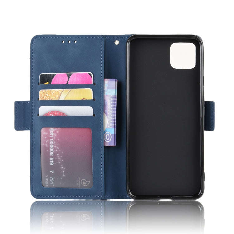 For Google Pixel 4 XL Wallet Style Skin Feel Calf Pattern Leather Case with Separate Card Slot(Blue)