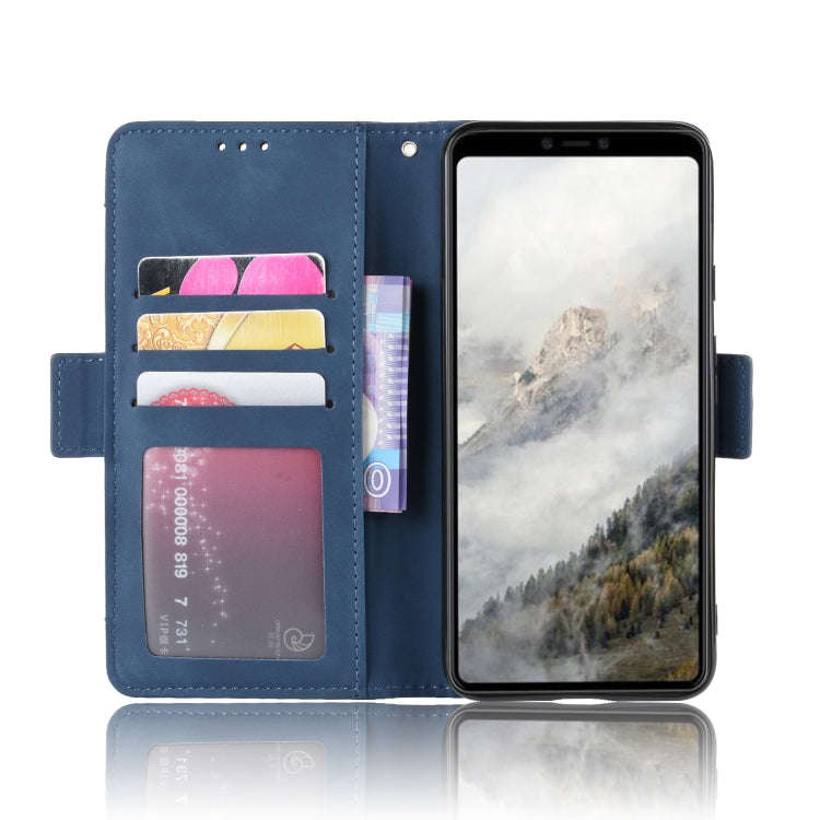 For Google Pixel 4 XL Wallet Style Skin Feel Calf Pattern Leather Case with Separate Card Slot(Blue)