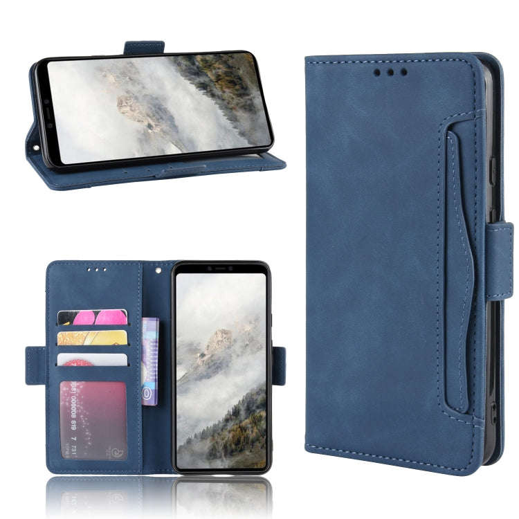 For Google Pixel 4 XL Wallet Style Skin Feel Calf Pattern Leather Case with Separate Card Slot(Blue)