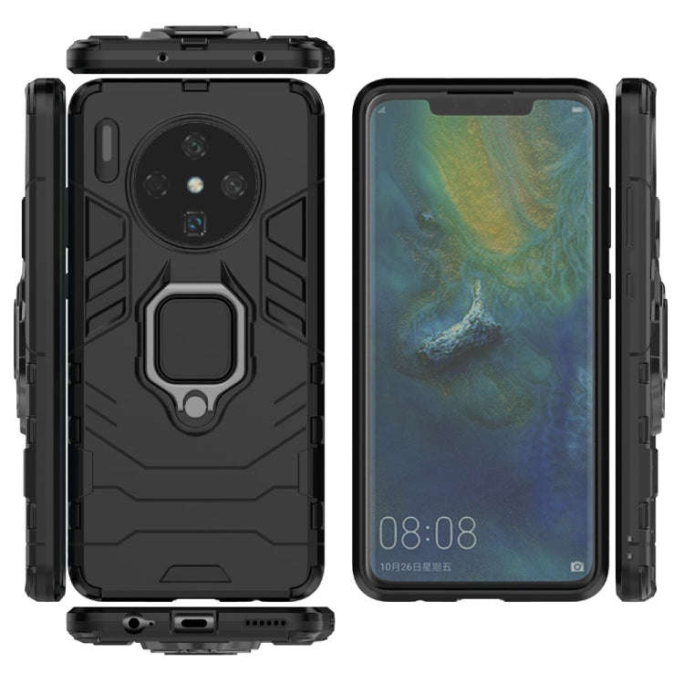 For Huawei Mate 30 PC + TPU Shockproof Protective Case with Magnetic Ring Holder(Navy blue)