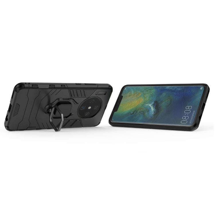 For Huawei Mate 30 PC + TPU Shockproof Protective Case with Magnetic Ring Holder(Navy blue)