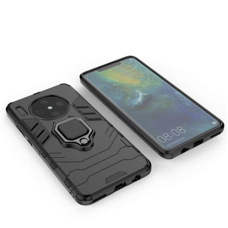 For Huawei Mate 30 PC + TPU Shockproof Protective Case with Magnetic Ring Holder(Navy blue)