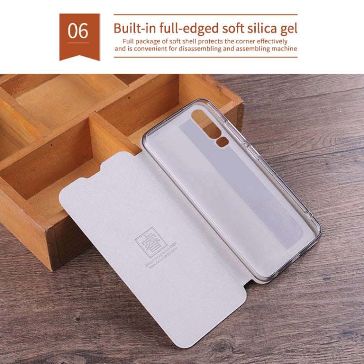 For Huawei P30 MOFI Rui Series Classical Leather Flip Leather Case With Bracket Embedded Steel Pl...