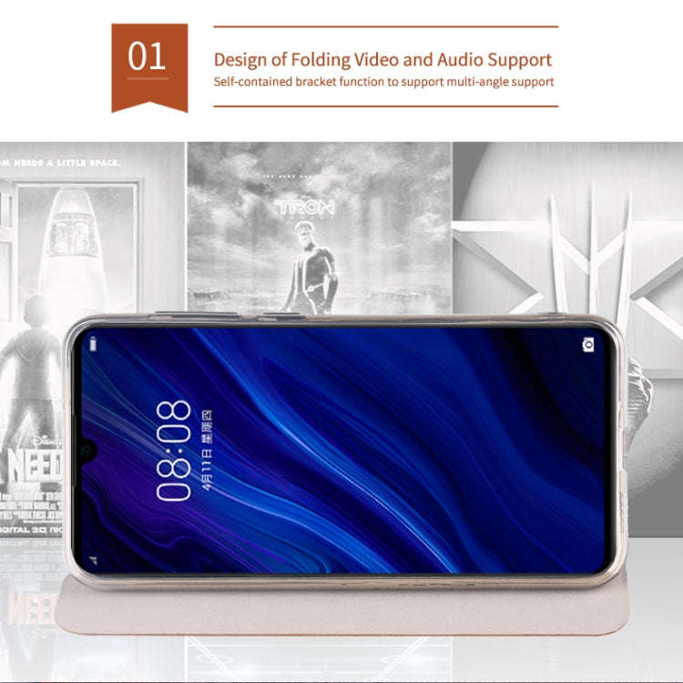For Huawei P30 MOFI Rui Series Classical Leather Flip Leather Case With Bracket Embedded Steel Pl...