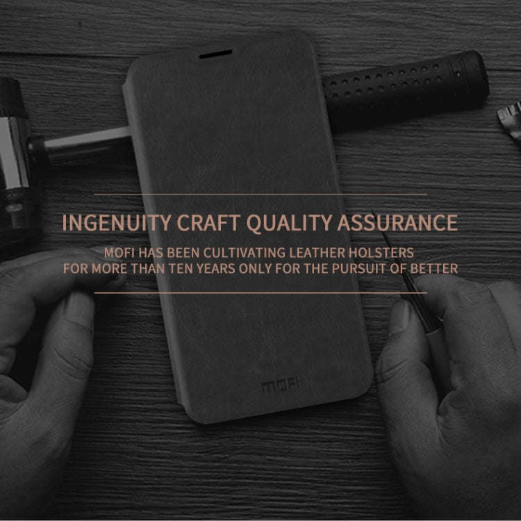 For Oneplus 6 MOFI Rui Series Classical Leather Flip Leather Case With Bracket Embedded Steel Pla...