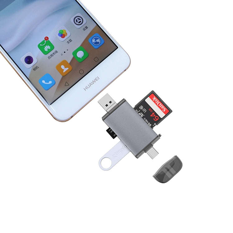 3 in 1 USB-C / Type-C + USB 2.0 + Micro USB Multifunction OTG  Card Reader