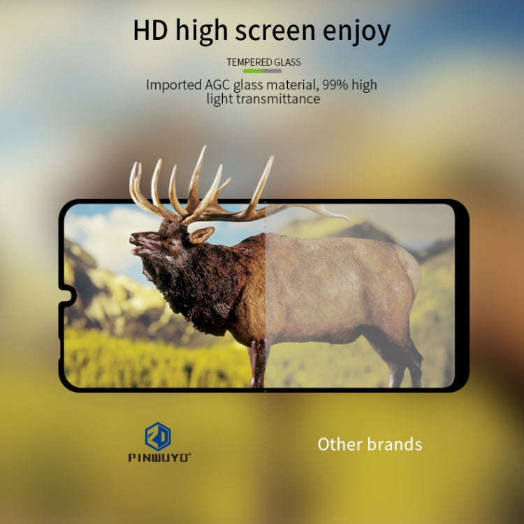 For Moto E6 Plus PINWUYO 9H 2.5D Full Screen Tempered Glass Film(Black)