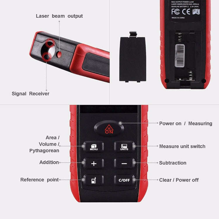 E40 Laser Rangefinder Laser Distance Meter Measuring Device Digital Handheld Tools Module Range 4...