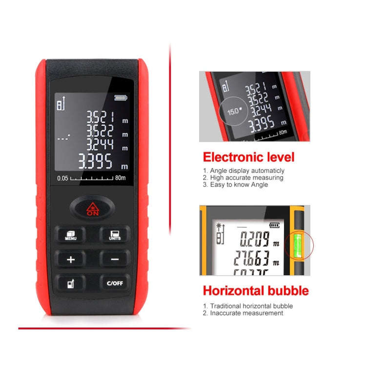 E80 Laser Rangefinder Laser Distance Meter Measuring Device Digital Handheld Tools Module Range 8...