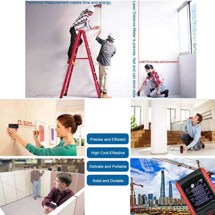 E100 Laser Rangefinder Laser Distance Meter Measuring Device Digital Handheld Tools Module Range ...