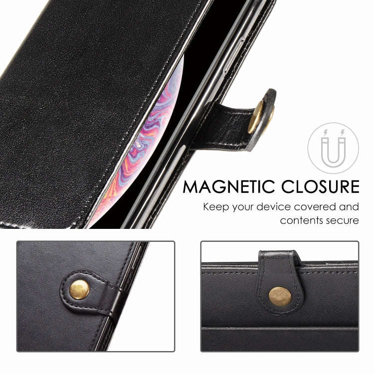 For Huawei Mate 30 Pro  Retro Solid Color Leather Buckle Phone Case with Lanyard & Photo Frame & ...