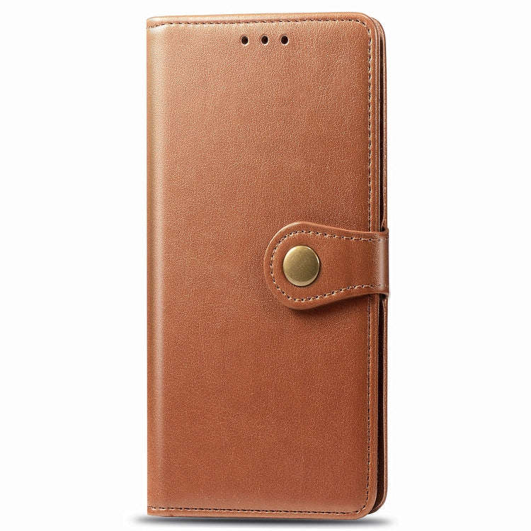 For Sony Xperia 20 Retro Solid Color Leather Buckle Phone Case with Lanyard & Photo Frame & Card ...