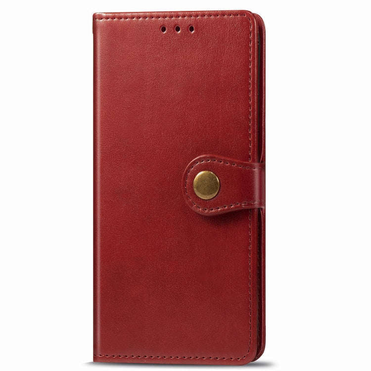 For Sony Xperia 20 Retro Solid Color Leather Buckle Phone Case with Lanyard & Photo Frame & Card ...