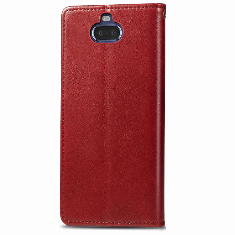 For Sony Xperia 20 Retro Solid Color Leather Buckle Phone Case with Lanyard & Photo Frame & Card ...