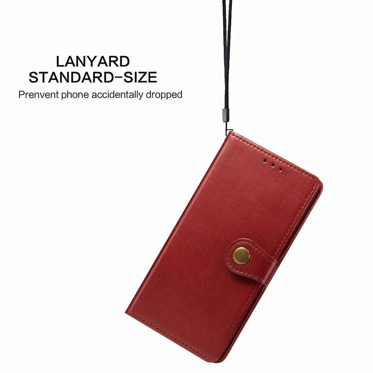 For Sony Xperia 20 Retro Solid Color Leather Buckle Phone Case with Lanyard & Photo Frame & Card ...