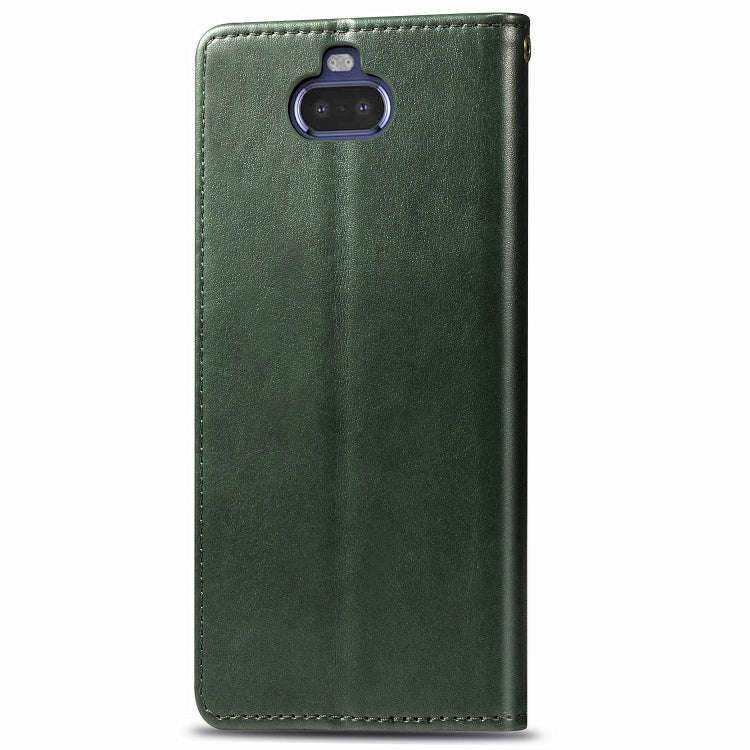 For Sony Xperia 20 Retro Solid Color Leather Buckle Phone Case with Lanyard & Photo Frame & Card ...